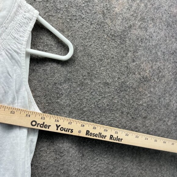 Lilly Pulitzer Shirt Top Womens XXS White Sleeveless Linen Smocked Lightweight - Picture 3 of 9